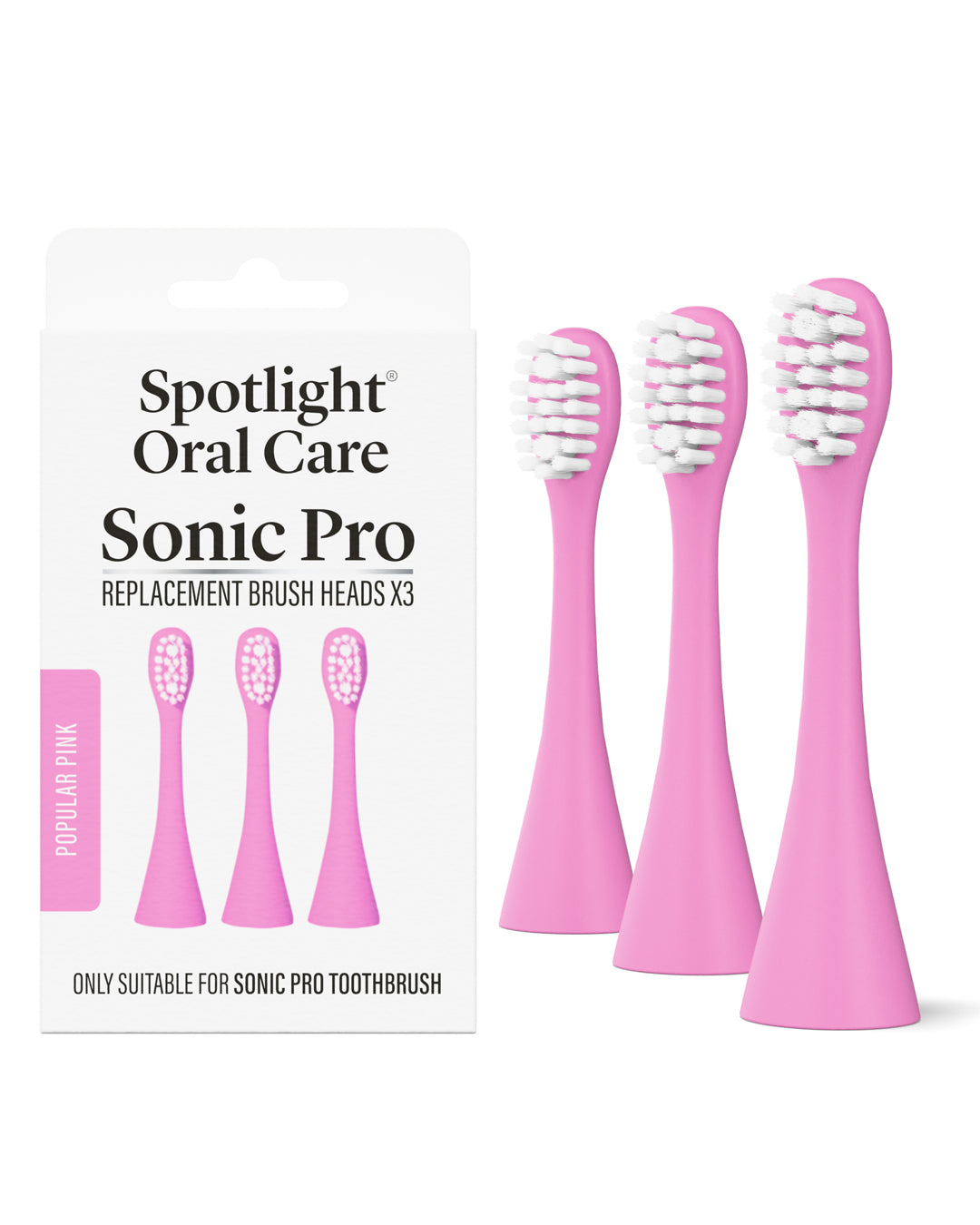 Sonic Pro Toothbrush Replacement Heads - Popular Pink