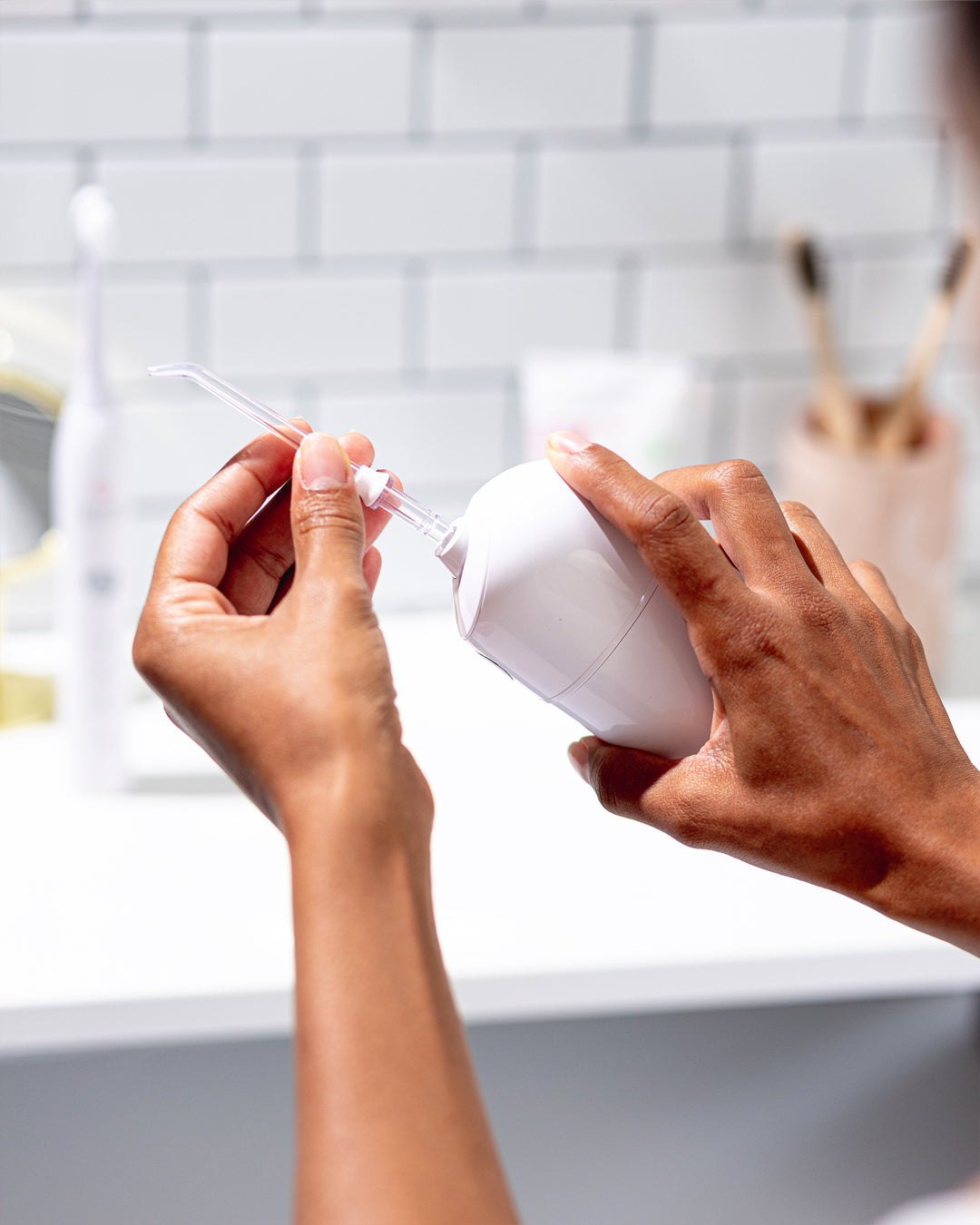 Dentist-developed replacement tips for the original Spotlight Water Flosser, recommended for replacement every 3 months to maintain optimal cleaning performance