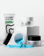Comprehensive teeth whitening set combining PAP, Perlite, and Hydrogen Peroxide for effective stain removal without enamel damage or sensitivity.