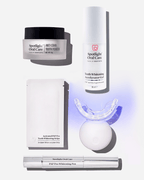 Spotlight Oral Care Bright and White Bundle featuring Professional LED Teeth Whitening System, Anti-Stain Tooth Powder, Teeth Whitening Pen, Whitening Strips, and Accelerator Gel​