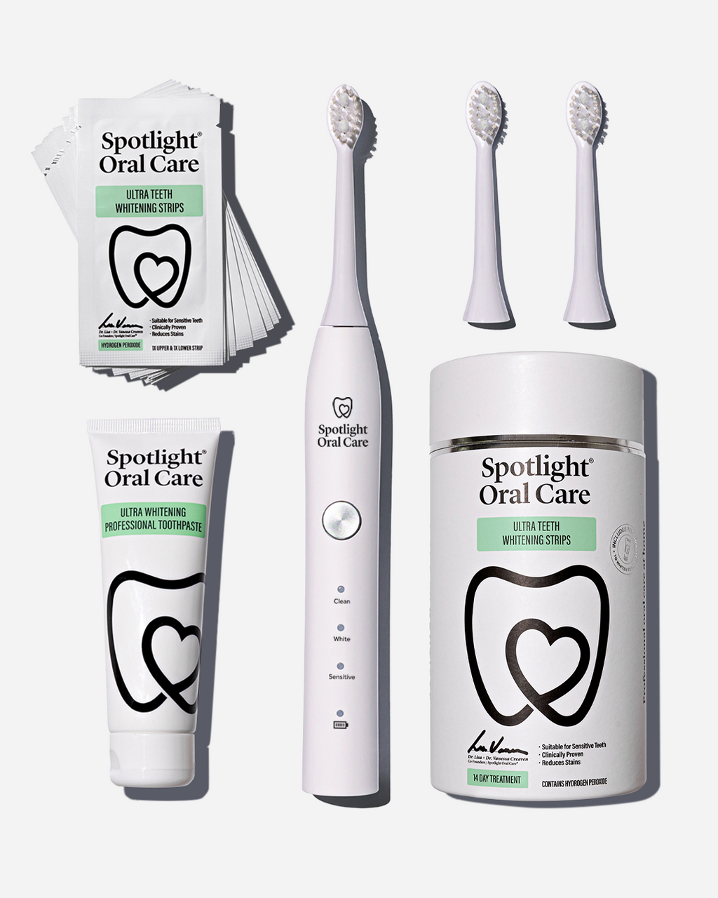 Spotlight Oral Care Classic Sonic Electric Toothbrush Bundle featuring Sonic Toothbrush, Ultra Teeth Whitening Strips, and Ultra Whitening Professional Toothpaste​