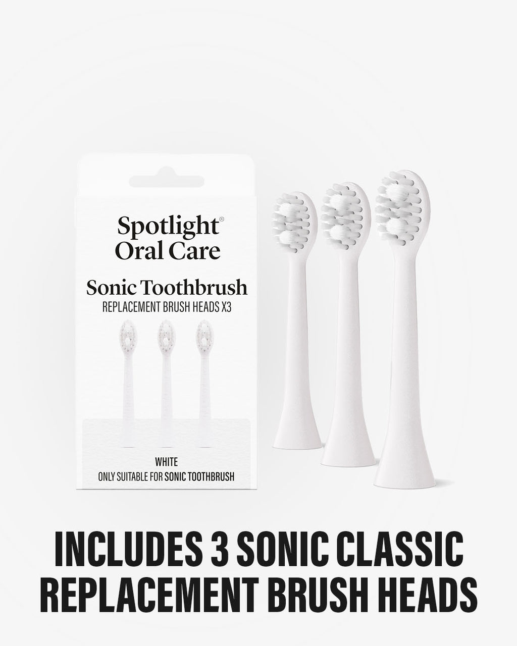 Sonic Toothbrush Replacement Heads - White