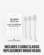 Sonic Toothbrush Replacement Heads - White