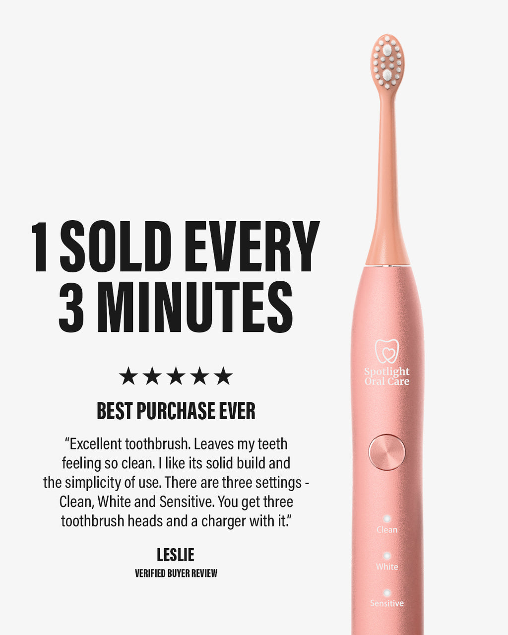 Rose Gold Sonic Electric Toothbrush