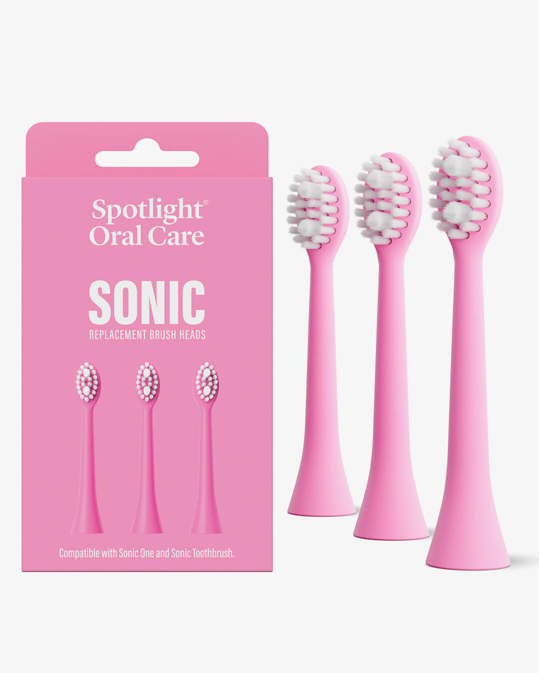 Spotlight Oral Care Sonic Toothbrush Replacement Heads - Pink