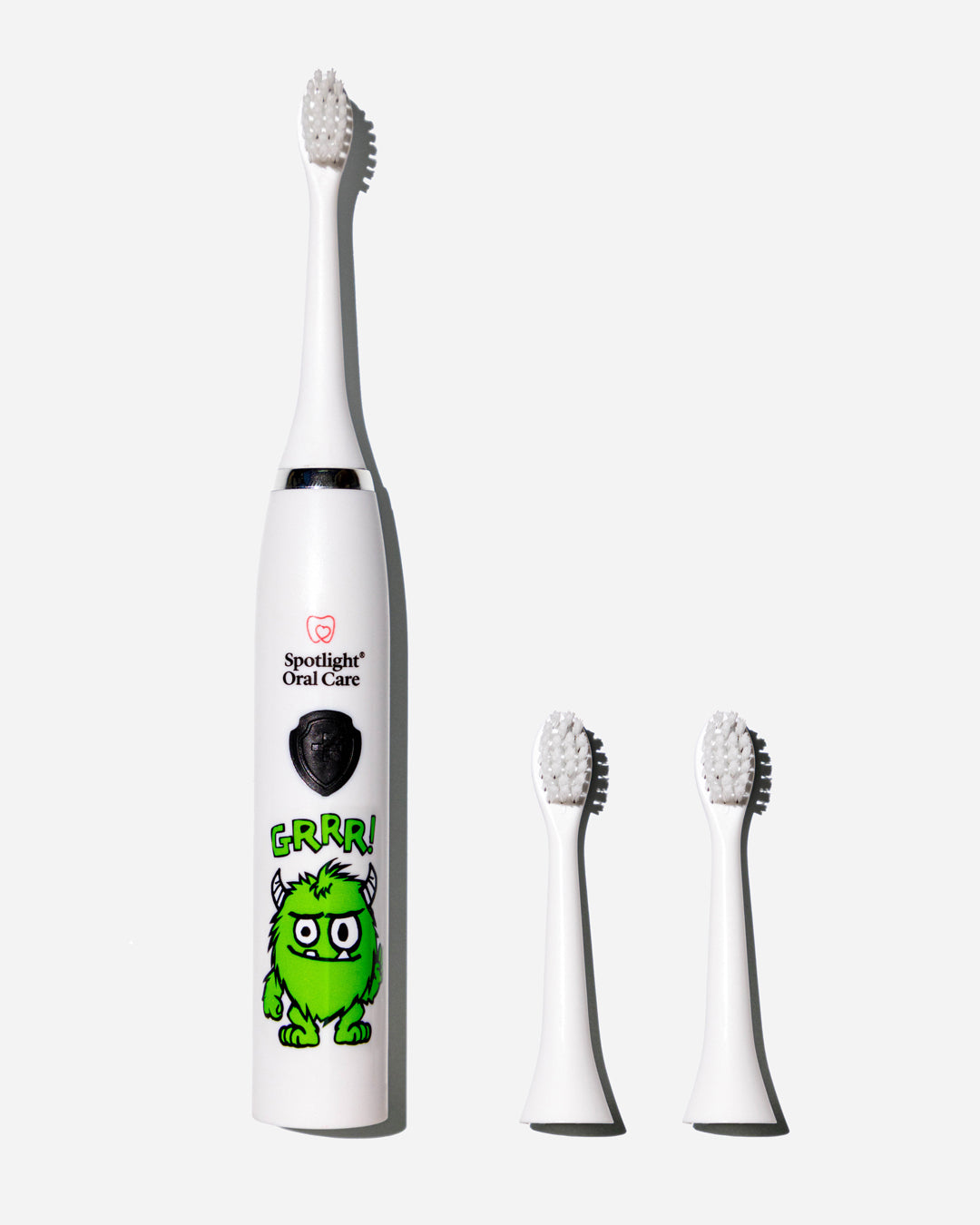 Spotlight Oral Care Kids Monster Electric Toothbrush featuring Monty the Monster with 3 Brush Heads, designed to make brushing fun for children aged 2 and up​