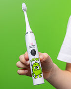 Rechargeable children's electric toothbrush with a 2-minute timer and 30-second zone change reminder to encourage proper brushing habits​
