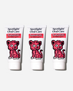Spotlight Oral Care Kids Cheetah 3-Pack Toothpaste featuring CiCi the Cheetah, a strawberry-flavoured toothpaste with sodium fluoride for cavity protection​