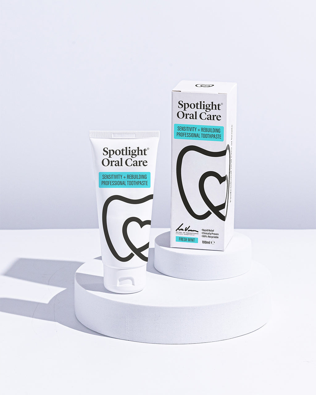 Spotlight Oral Care's Sensitivity + Rebuilding Toothpaste providing effective enamel repair and long-lasting sensitivity protection​
