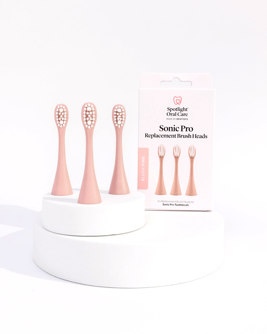 spotlight oral care sonic pro replacement heads blush pink