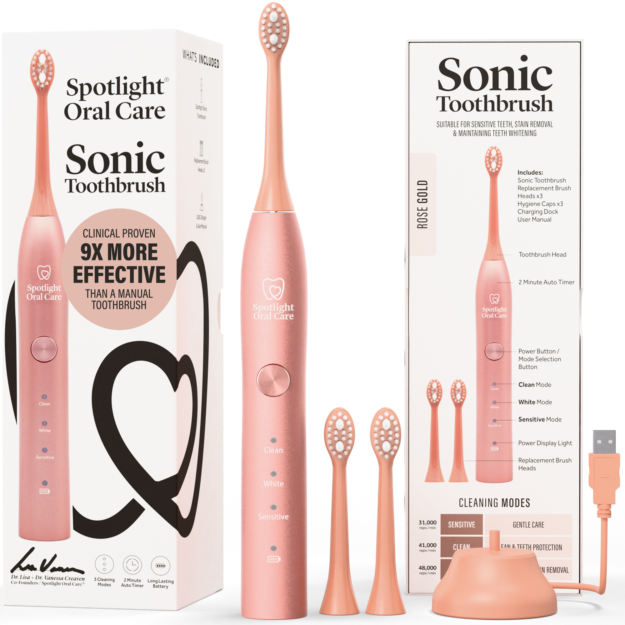 Rose Gold Sonic Electric Toothbrush