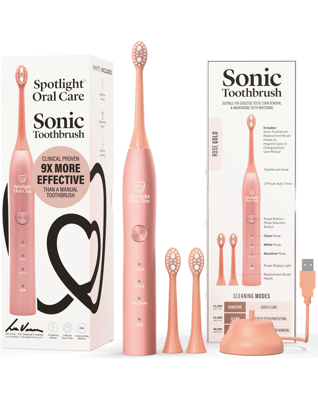 Rose Gold Sonic Electric Toothbrush