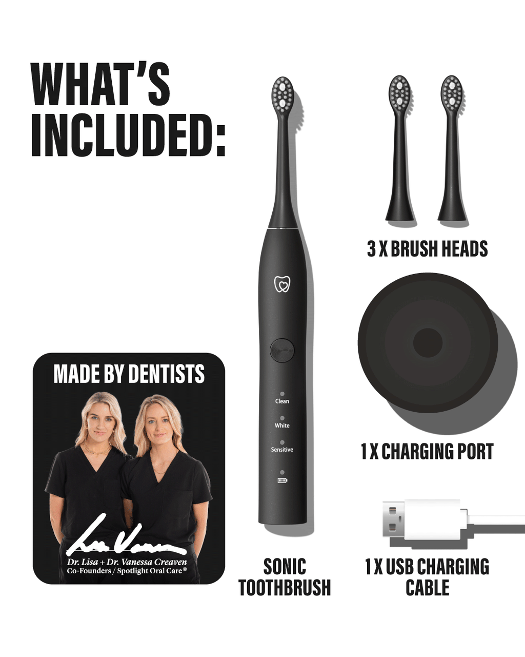 Black Sonic Electric Toothbrush