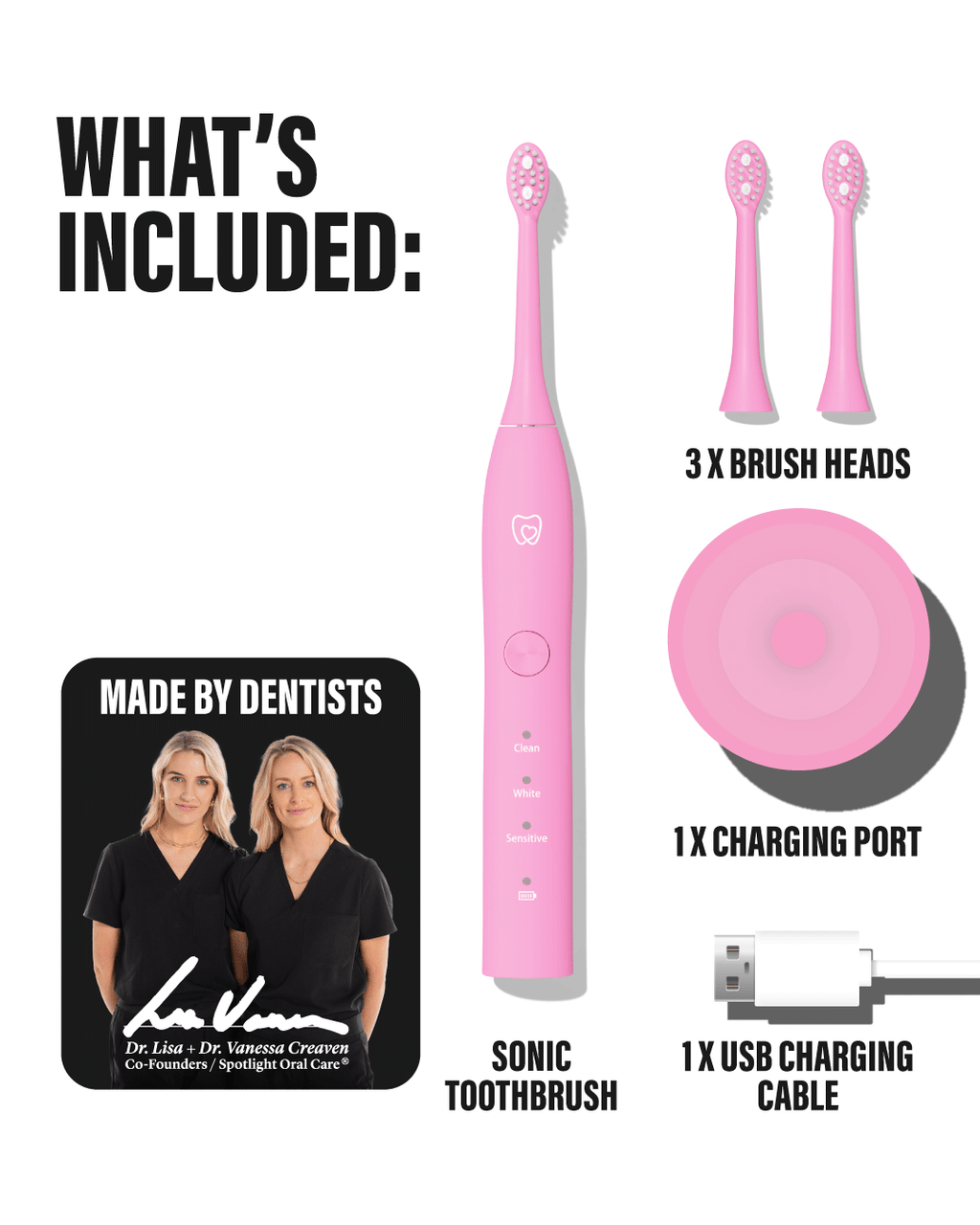 Pink Sonic Electric Toothbrush