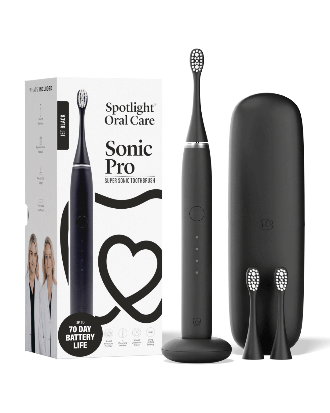 Jet Black Sonic Pro Electric Toothbrush