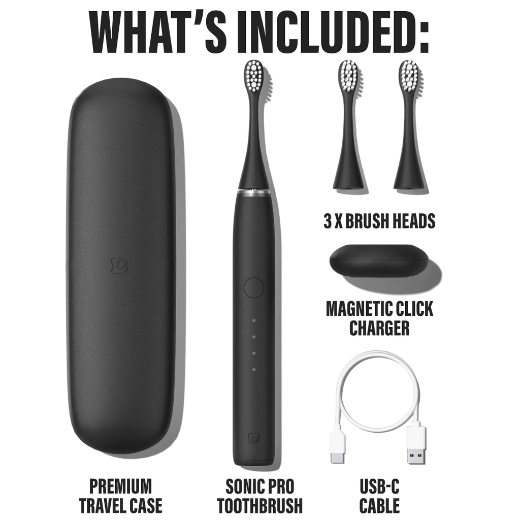 Jet Black Sonic Pro Electric Toothbrush