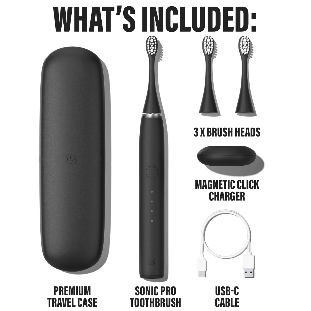 Jet Black Sonic Pro Electric Toothbrush