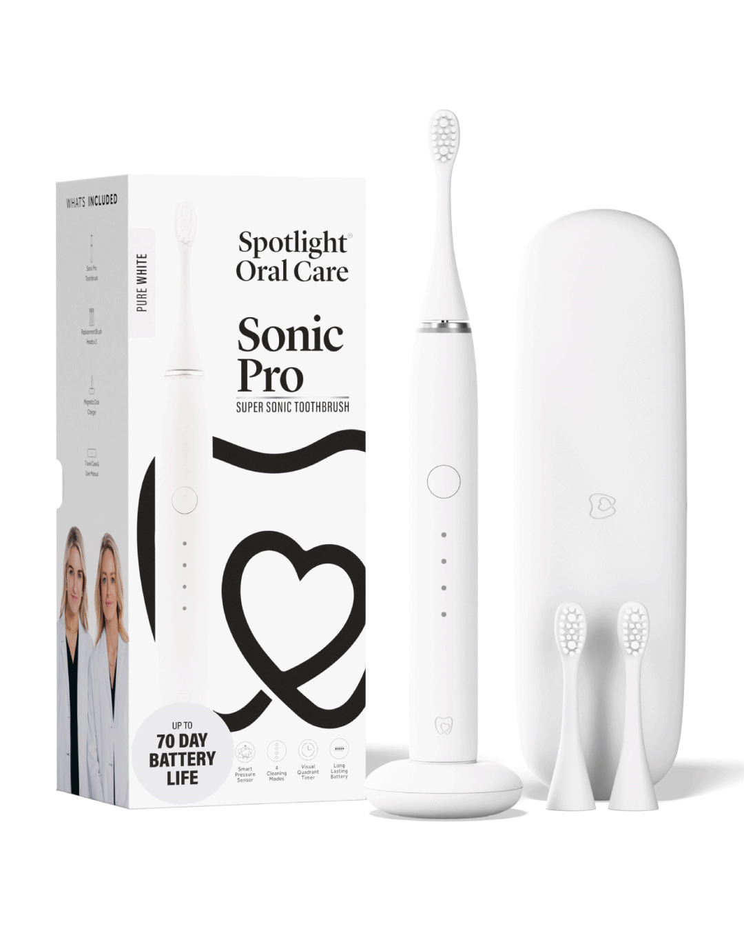 Pure White Sonic Pro Electric Toothbrush