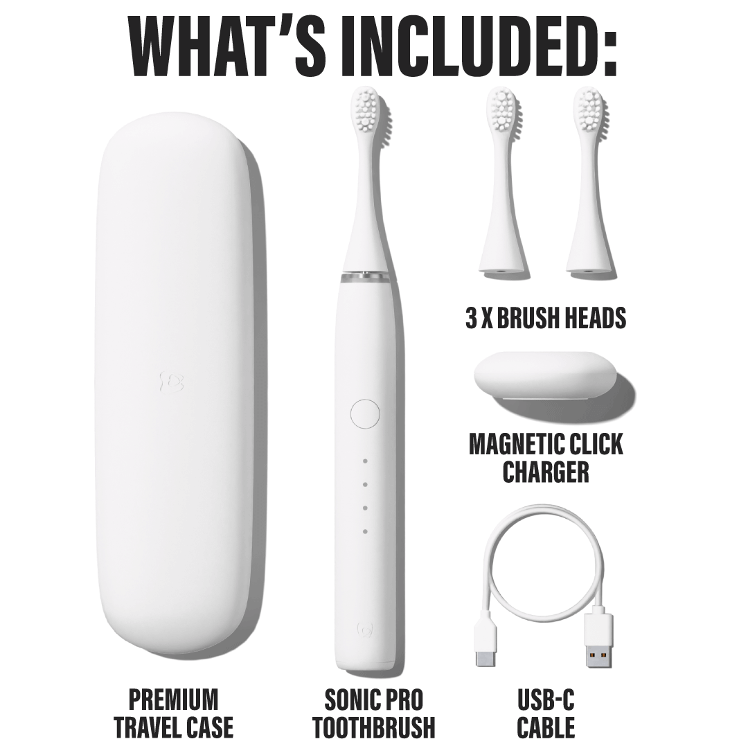 Pure White Sonic Pro Electric Toothbrush