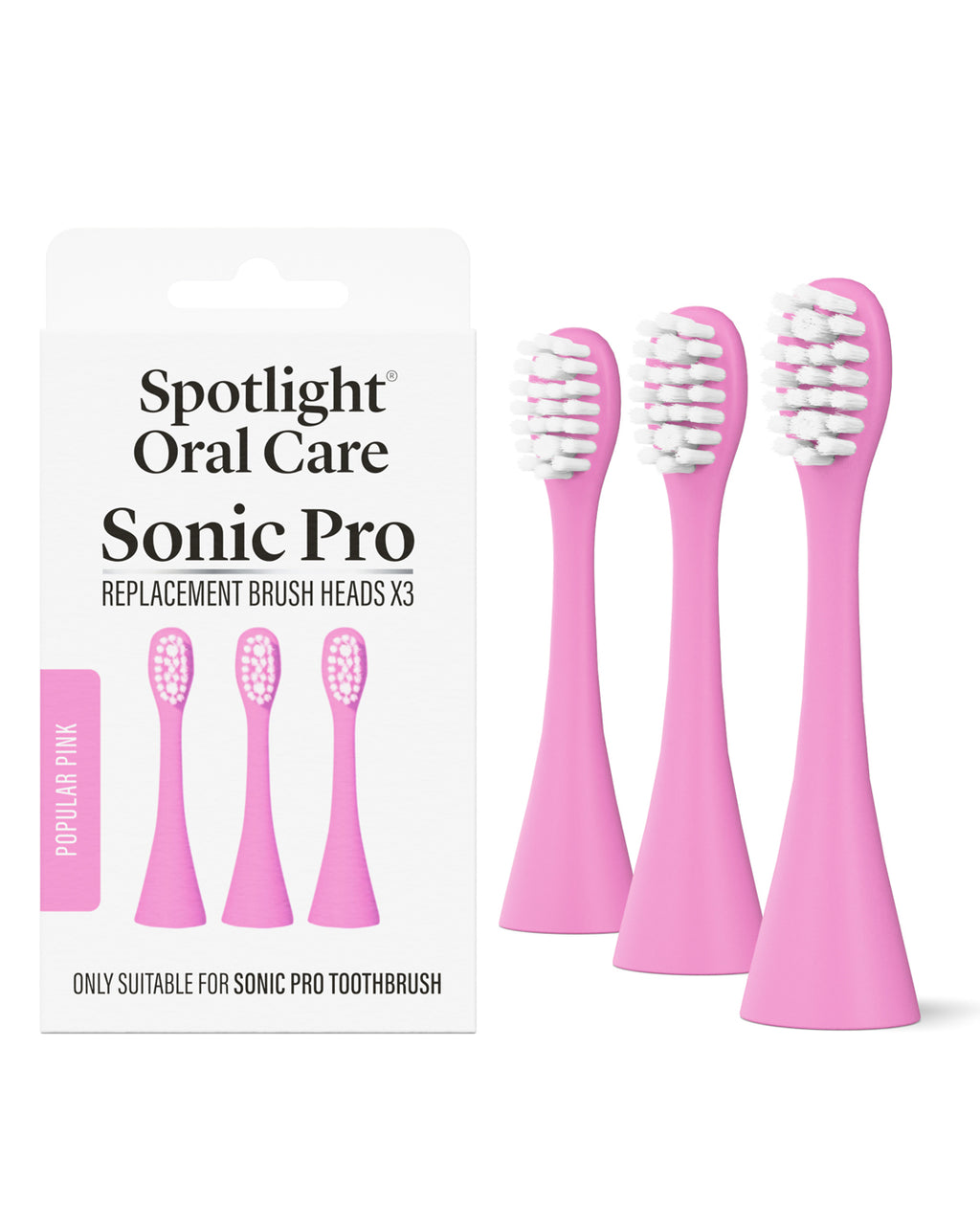 Sonic Pro Toothbrush Replacement Heads - Popular Pink