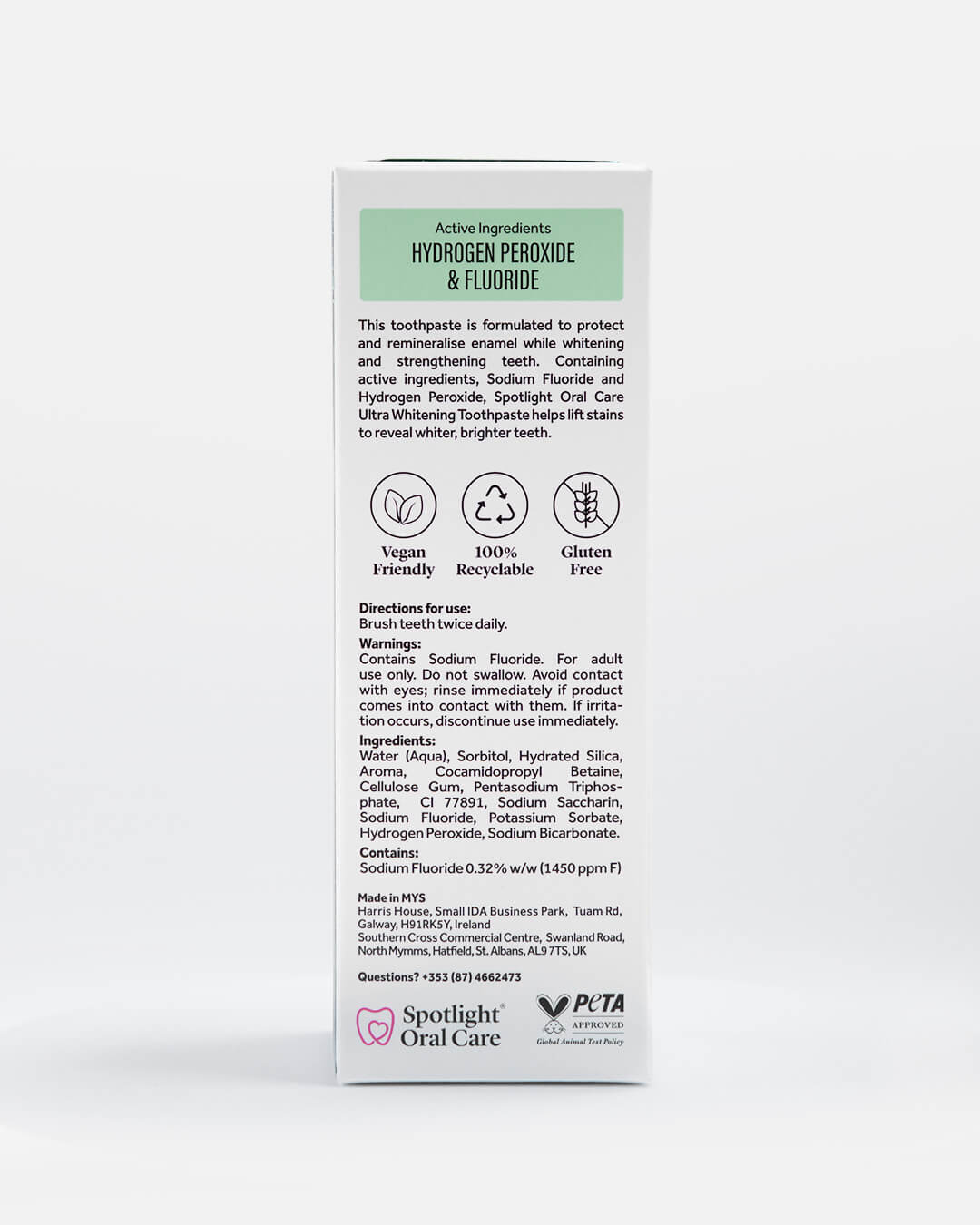 Enamel-safe whitening toothpaste with natural mint flavour for a refreshing brushing experience​